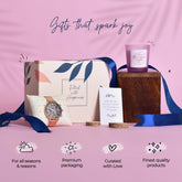 Gleevers Radiant Moments Gift for Women|Gift Box Pack of 2 with Lavender Candle (60 gm) & Joker and Witch Watches for Women|Birthday Gift,Anniversary Gift,Valentine Gift, Secret Santa Gifts
